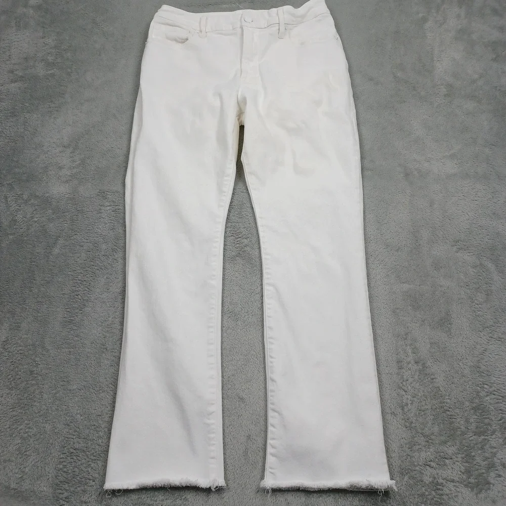 Good American Jeans Womens 8 White Denim Straight Preppy Pockets Casual